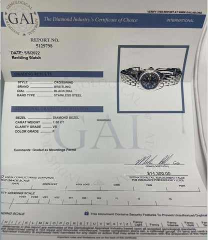 Breitling Windrider Automatic Men's Watch With Steel Case and Strap Authentic Luxury Timepiece