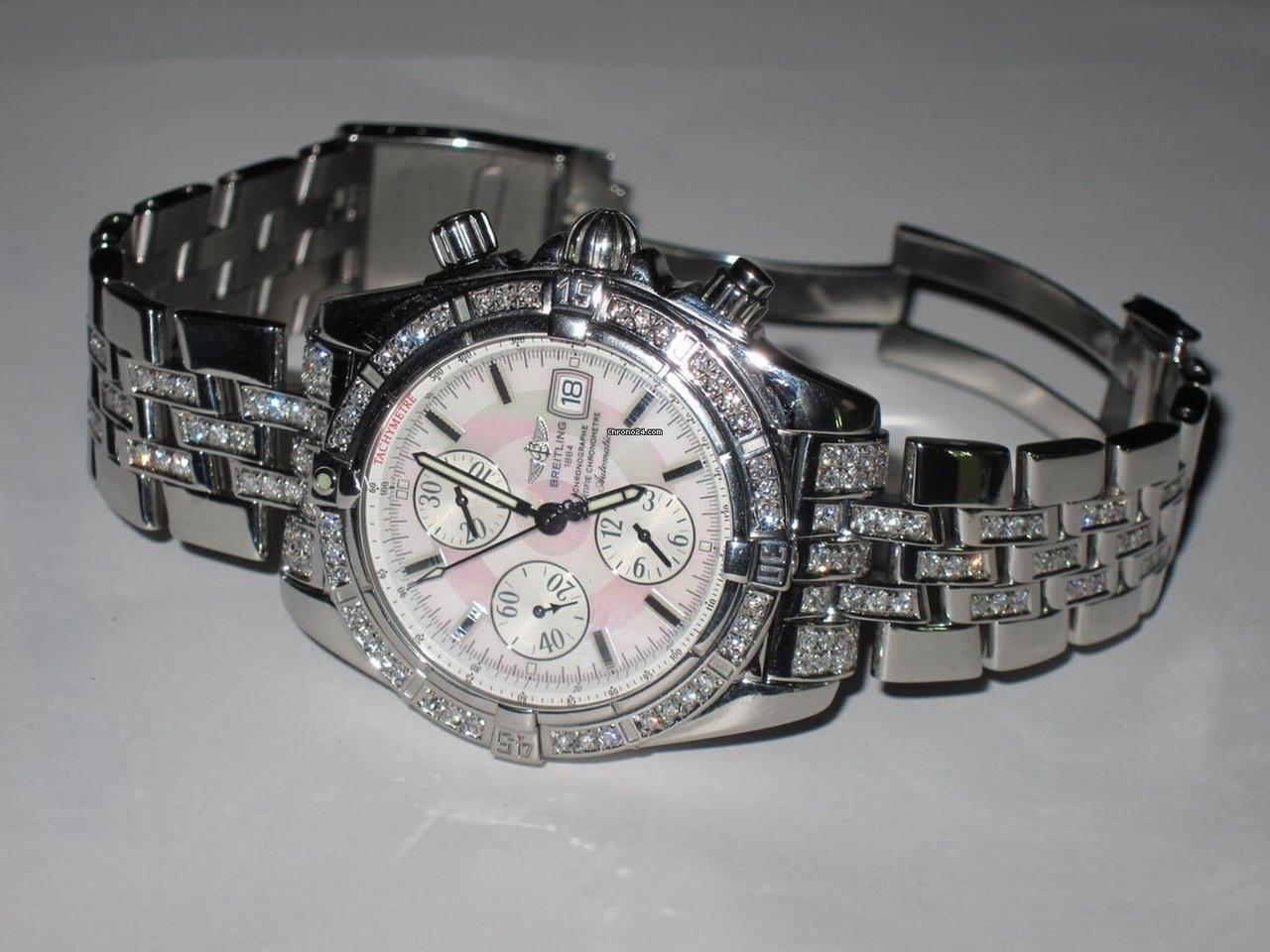 Breitling Chronomat Evolution Automatic Men's Watch With Steel Case and Strap Authentic Luxury Timepiece