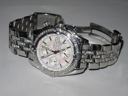 Breitling Chronomat Evolution Automatic Men's Watch With Steel Case and Strap Authentic Luxury Timepiece