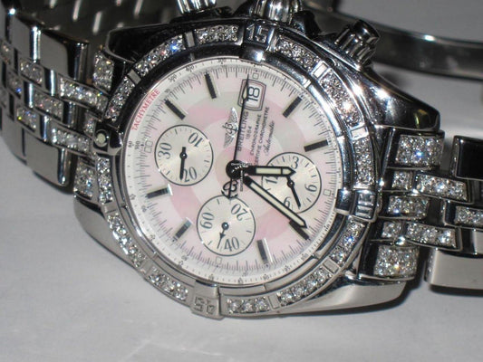 Breitling Chronomat Evolution Automatic Men's Watch With Steel Case and Strap Authentic Luxury Timepiece