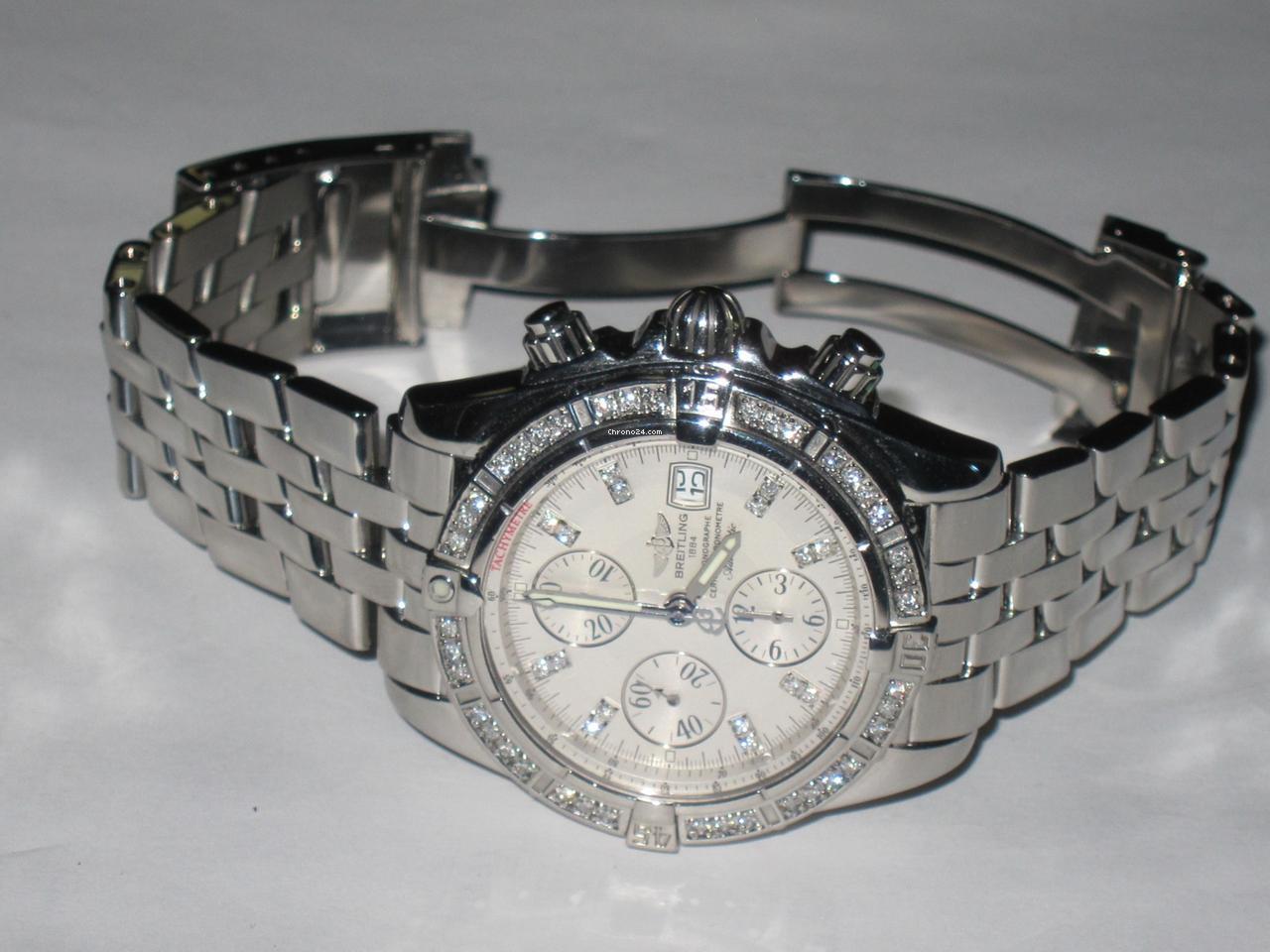 Breitling Chronomat Evolution Automatic Men's Watch With Steel Case and Strap Authentic Luxury Timepiece