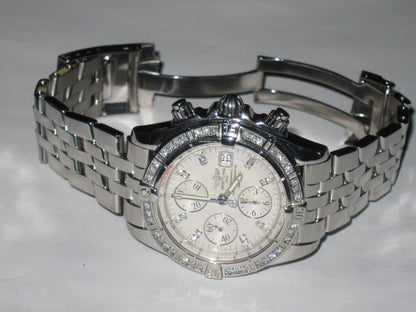 Breitling Chronomat Evolution Automatic Men's Watch With Steel Case and Strap Authentic Luxury Timepiece