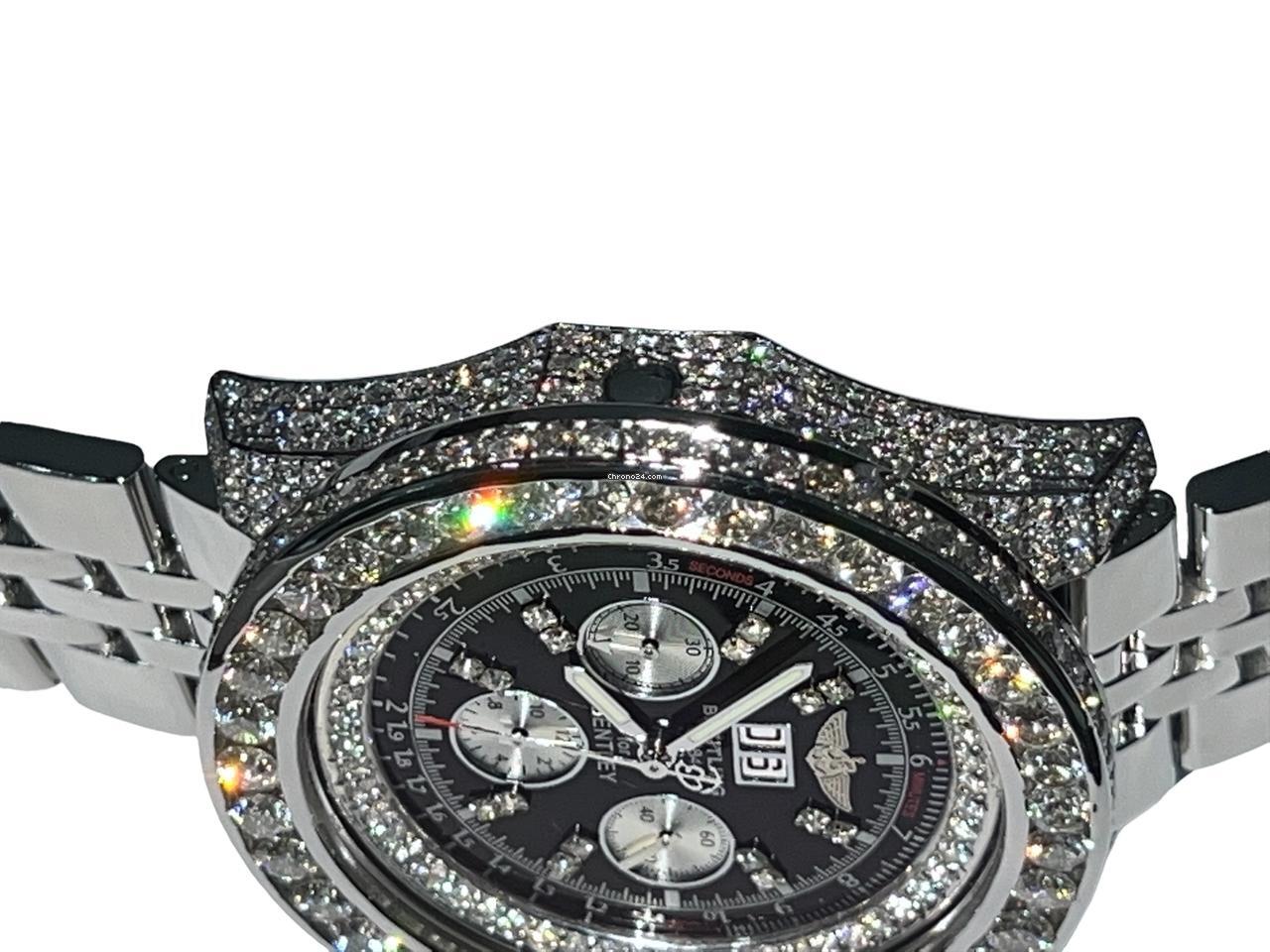 Breitling Bentley 6.75 Automatic Men's Watch With Steel Case and Strap Authentic Luxury Timepiece