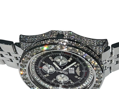 Breitling Bentley 6.75 Automatic Men's Watch With Steel Case and Strap Authentic Luxury Timepiece