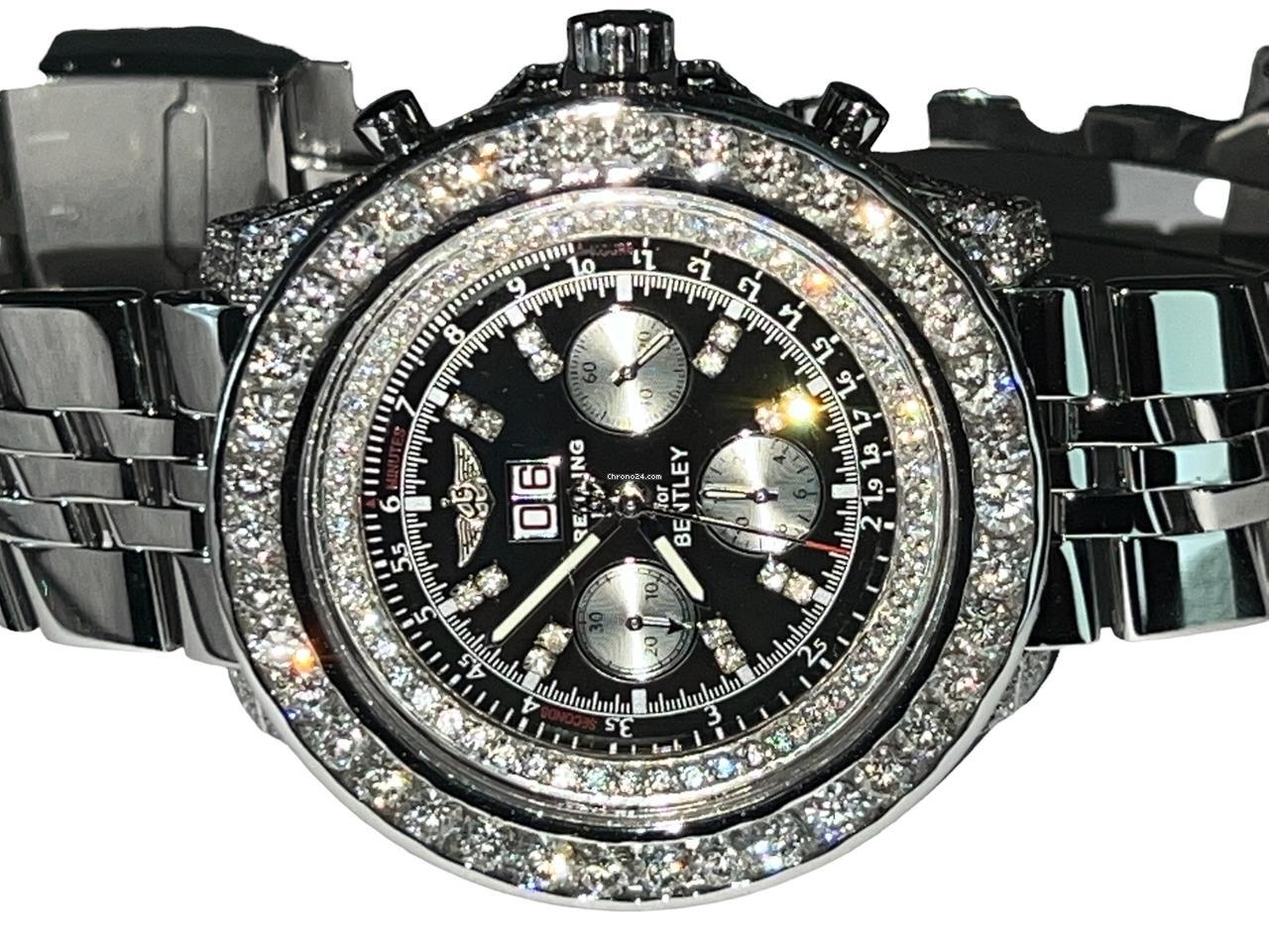 Breitling Bentley 6.75 Automatic Men's Watch With Steel Case and Strap Authentic Luxury Timepiece