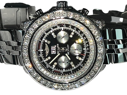 Breitling Bentley 6.75 Automatic Men's Watch With Steel Case and Strap Authentic Luxury Timepiece