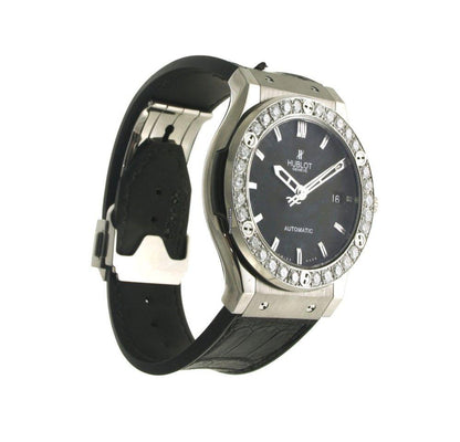 Hublot Classic Fusion Automatic Men's Watch Titanium Case With Leather Strap Authentic Luxury Timepiece