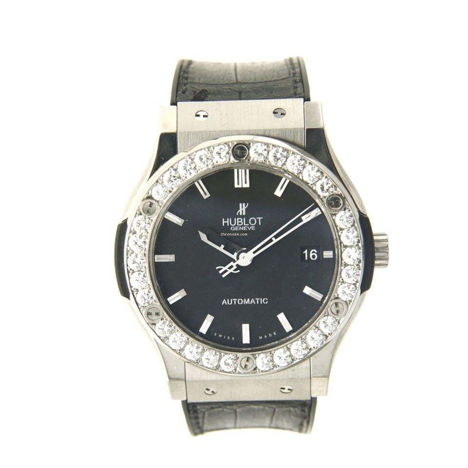 Hublot Classic Fusion Automatic Men's Watch Titanium Case With Leather Strap Authentic Luxury Timepiece