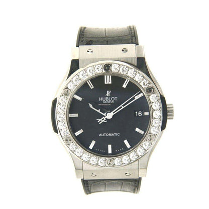 Hublot Classic Fusion Automatic Men's Watch Titanium Case With Leather Strap Authentic Luxury Timepiece