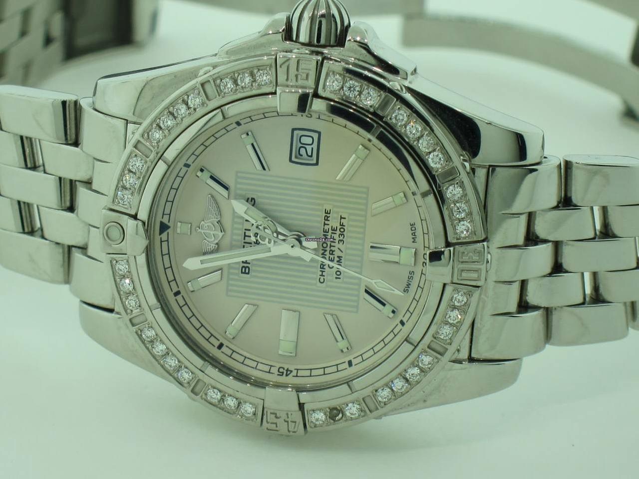Breitling Galactic 30 Quartz Women's Watch With Steel Case and Strap Authentic Luxury Timepiece