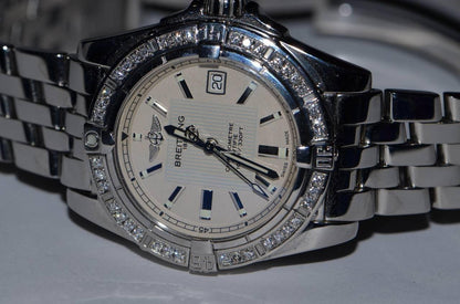 Breitling Galactic 30 Quartz Women's Watch With Steel Case and Strap Authentic Luxury Timepiece