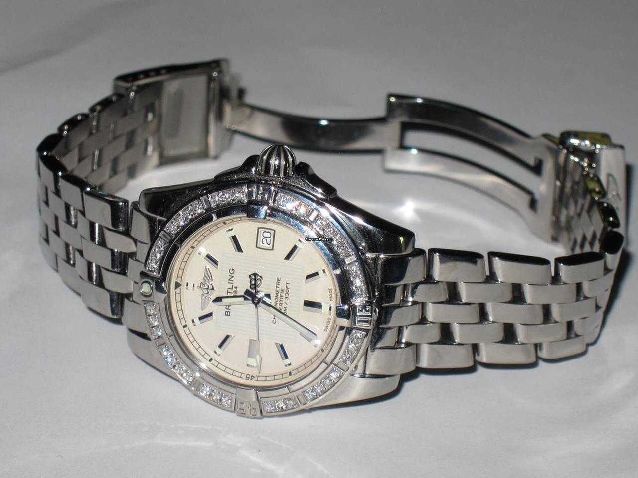 Breitling Galactic 30 Quartz Women's Watch With Steel Case and Strap Authentic Luxury Timepiece