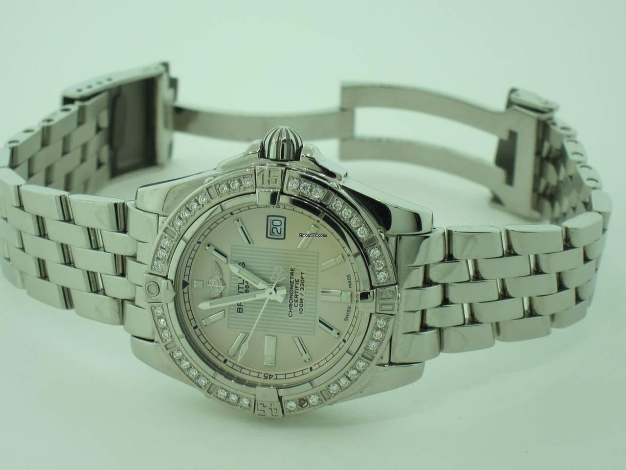Breitling Galactic 30 Quartz Women's Watch With Steel Case and Strap Authentic Luxury Timepiece