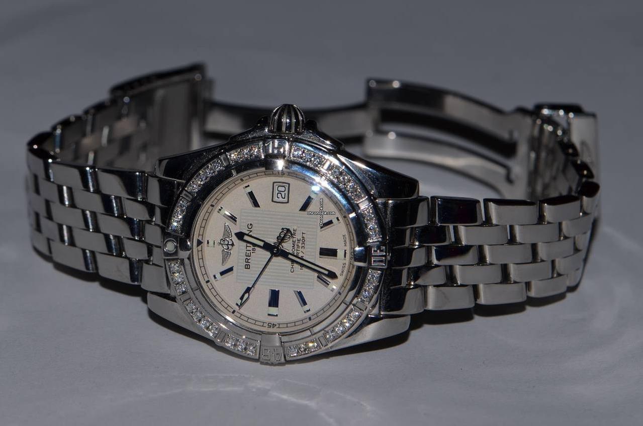 Breitling Galactic 30 Quartz Women's Watch With Steel Case and Strap Authentic Luxury Timepiece