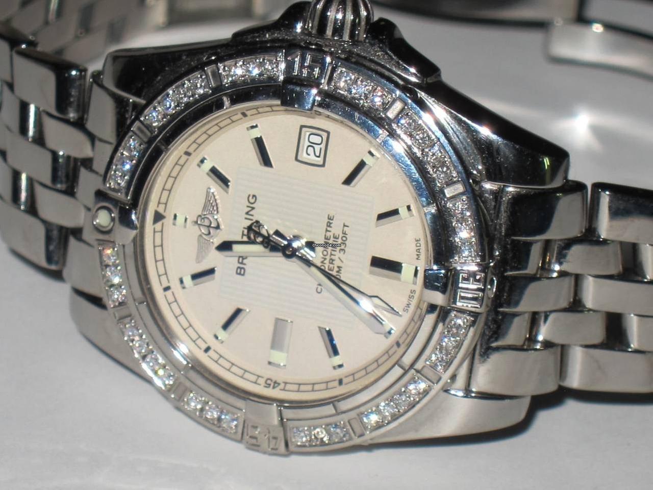 Breitling Galactic 30 Quartz Women's Watch With Steel Case and Strap Authentic Luxury Timepiece