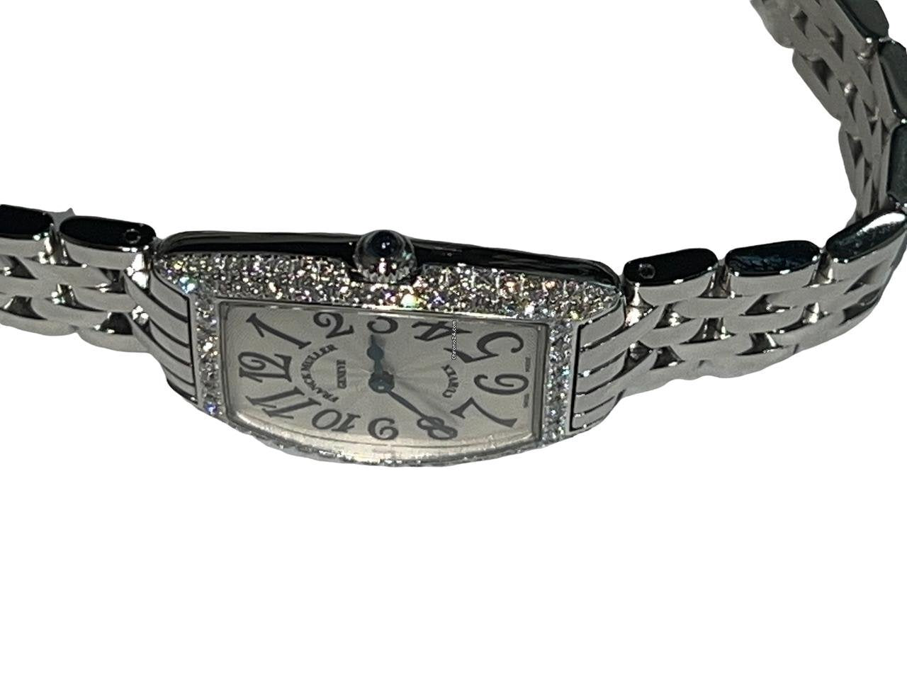 Franck Muller Cintrée Curvex Quartz Women's Watch With Steel Case and Strap Authentic Luxury Timepiece