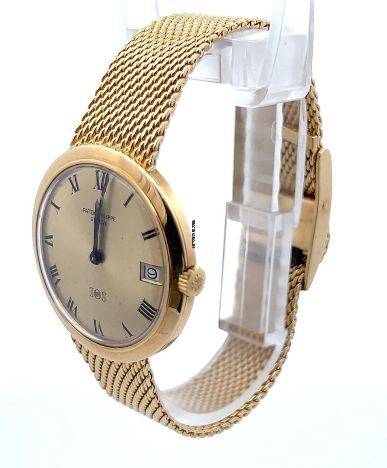 Patek Philippe Calatrava Manual winding Men's Watch With Yellow Gold Case and Strap Authentic Luxury Timepiece