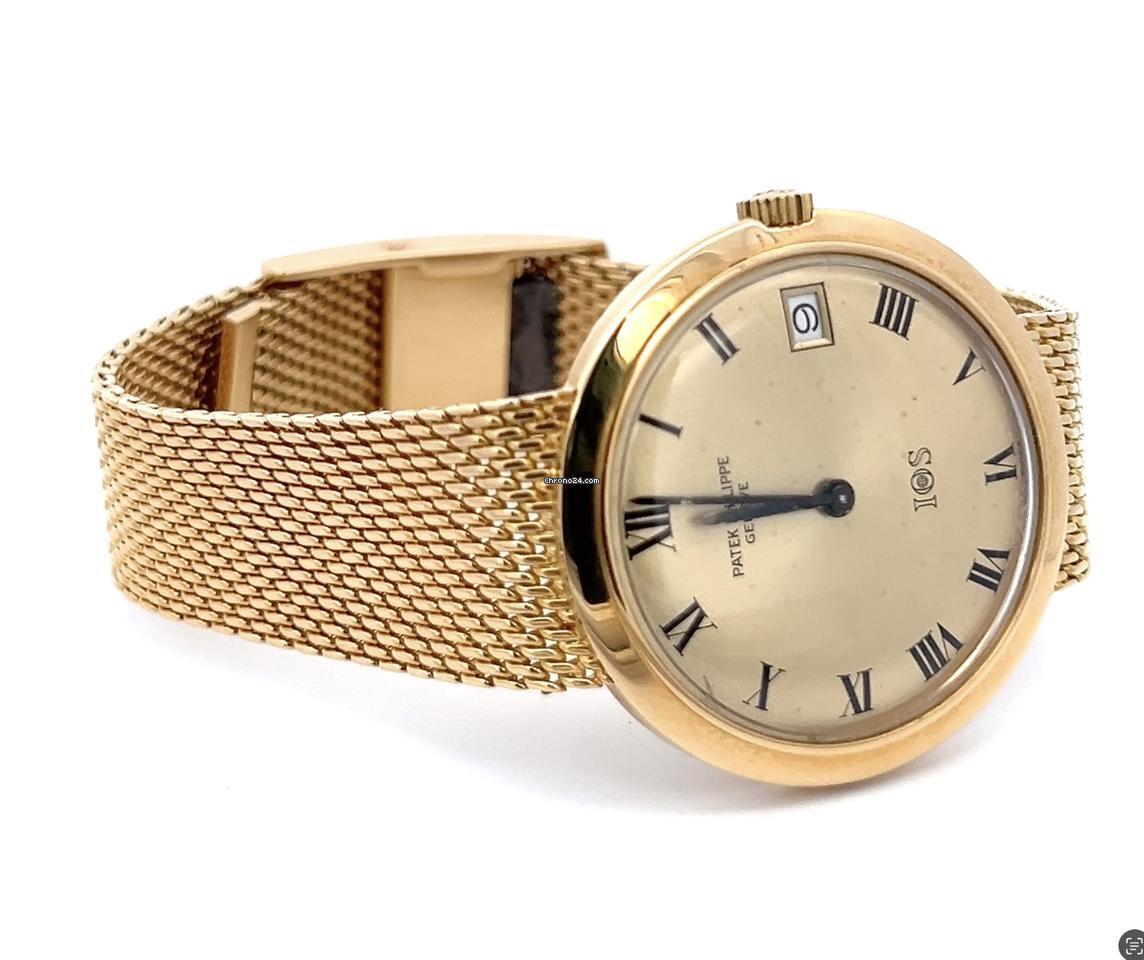 Patek Philippe Calatrava Manual winding Men's Watch With Yellow Gold Case and Strap Authentic Luxury Timepiece