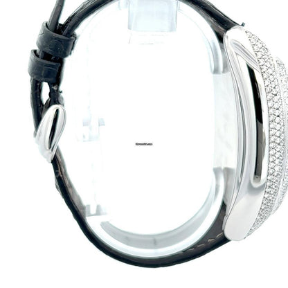 Franck Muller Conquistador Automatic Men's Watch Steel Case With Leather Strap Authentic Luxury Timepiece