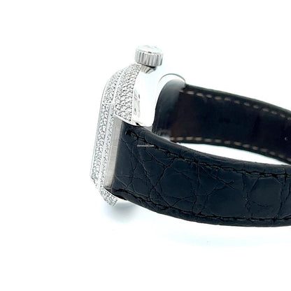 Franck Muller Conquistador Automatic Men's Watch Steel Case With Leather Strap Authentic Luxury Timepiece