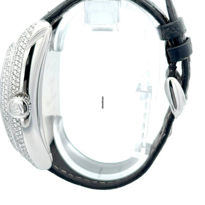 Franck Muller Conquistador Automatic Men's Watch Steel Case With Leather Strap Authentic Luxury Timepiece