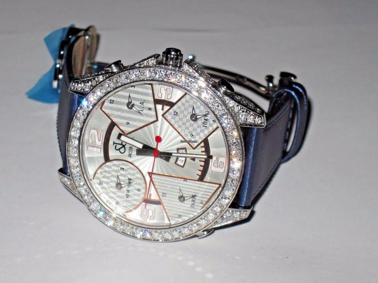 Jacob & Co. Quartz Men's Watch Steel Case With Leather Strap Authentic Luxury Timepiece