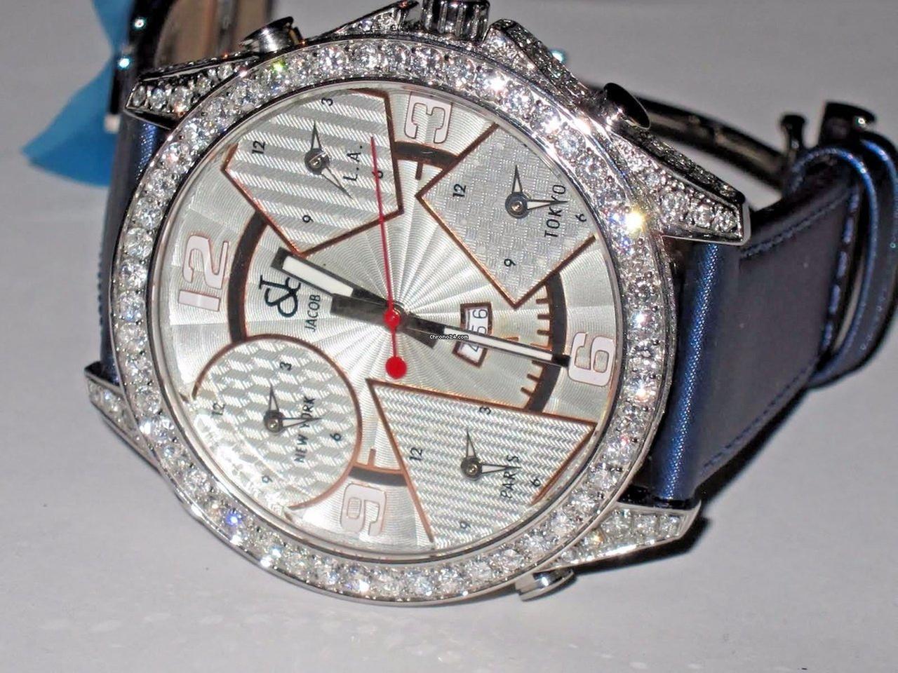 Jacob & Co. Quartz Men's Watch Steel Case With Leather Strap Authentic Luxury Timepiece