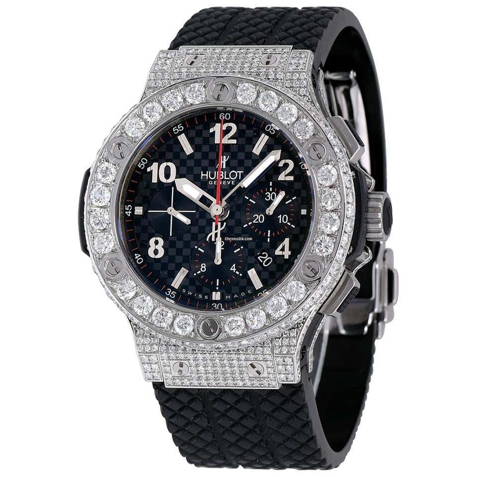 Hublot Big Bang 44 mm Automatic Men's Watch Steel Case With Rubber Strap Authentic Luxury Timepiece