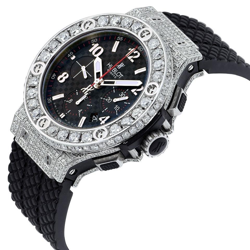 Hublot Big Bang 44 mm Automatic Men's Watch Steel Case With Rubber Strap Authentic Luxury Timepiece