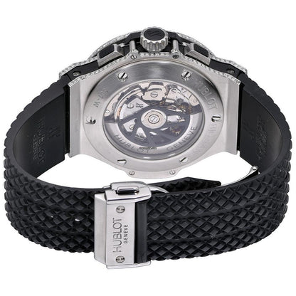 Hublot Big Bang 44 mm Automatic Men's Watch Steel Case With Rubber Strap Authentic Luxury Timepiece
