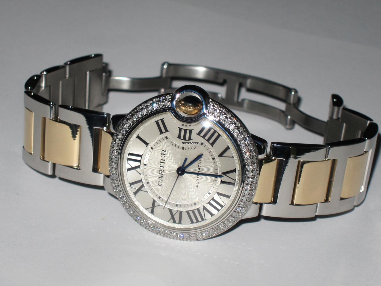Cartier Ballon Bleu 36mm Automatic Women's Watch Gold/Steel Case With Gold/Steel Strap Authentic Luxury Timepiece