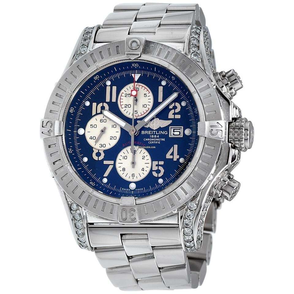 Breitling Super Avenger Automatic Unisex Watch With Steel Case and Strap Authentic Luxury Timepiece