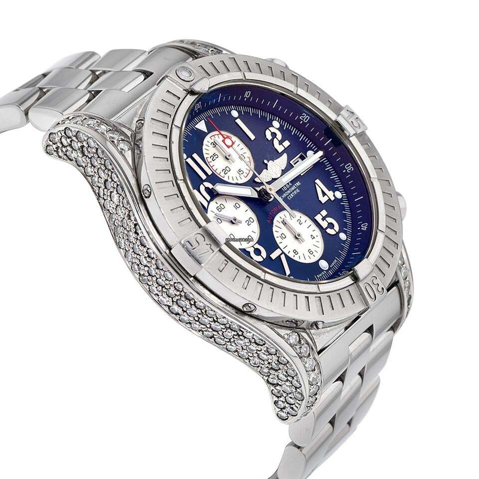 Breitling Super Avenger Automatic Unisex Watch With Steel Case and Strap Authentic Luxury Timepiece