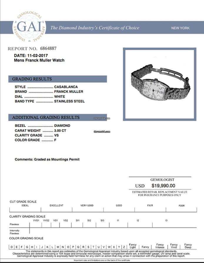 Franck Muller Casablanca Automatic Men's Watch With Steel Case and Strap Authentic Luxury Timepiece