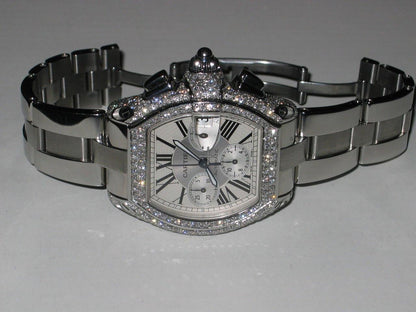 Cartier Roadster Automatic Men's Watch With Steel Case and Strap Authentic Luxury Timepiece