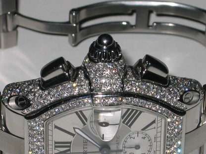 Cartier Roadster Automatic Men's Watch With Steel Case and Strap Authentic Luxury Timepiece