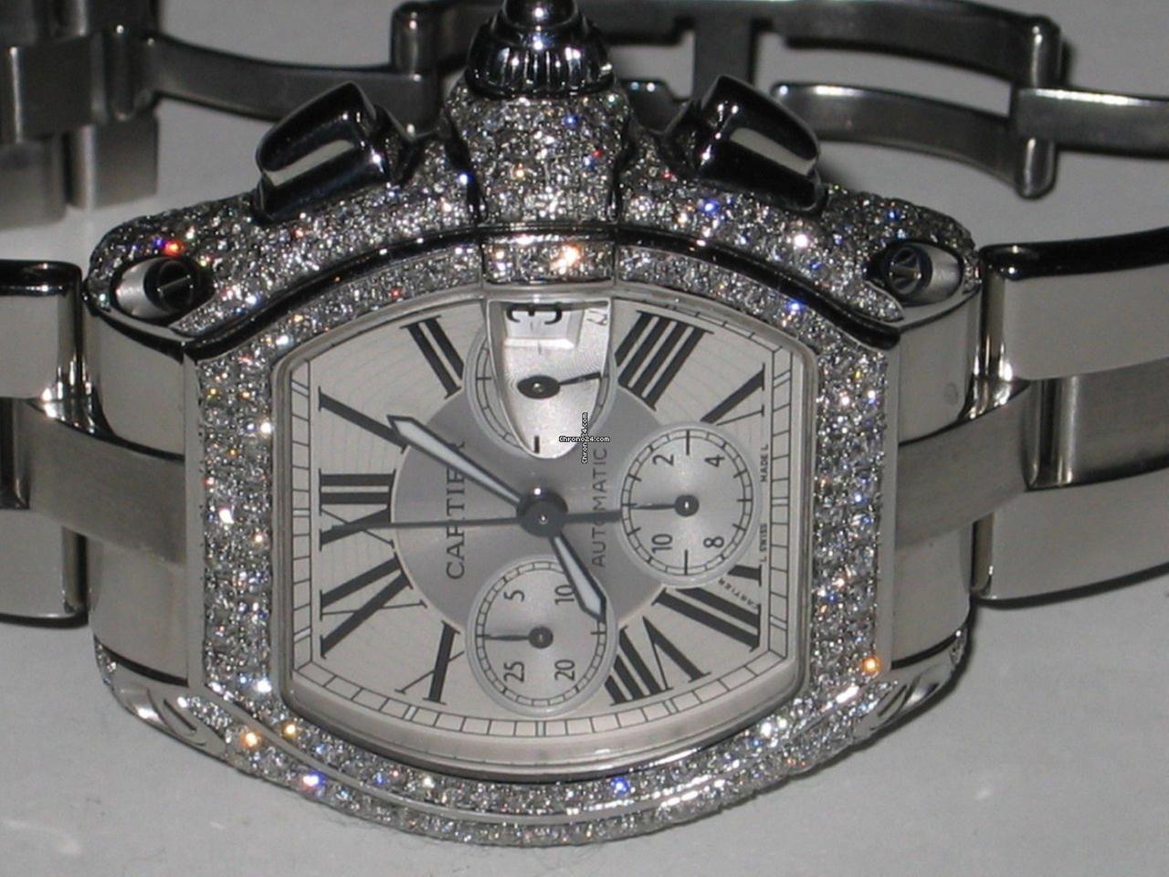 Cartier Roadster Automatic Men's Watch With Steel Case and Strap Authentic Luxury Timepiece