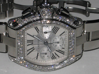 Cartier Roadster Automatic Men's Watch With Steel Case and Strap Authentic Luxury Timepiece
