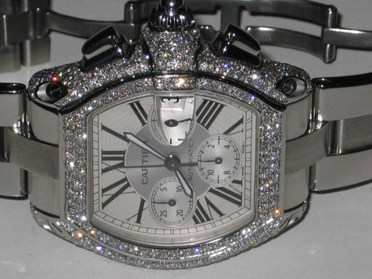 Cartier Roadster Automatic Men's Watch With Steel Case and Strap Authentic Luxury Timepiece