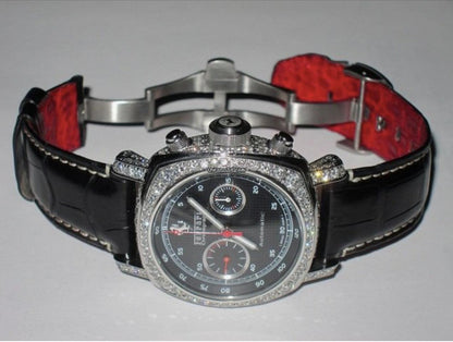 Panerai Ferrari Automatic Men's Watch Steel Case With Leather Strap Authentic Luxury Timepiece