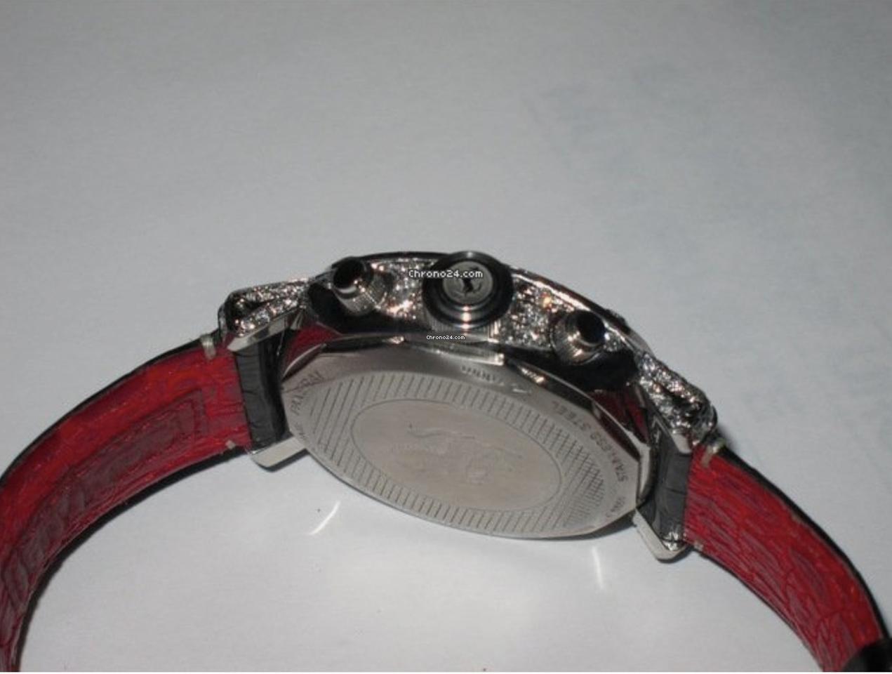 Panerai Ferrari Automatic Men's Watch Steel Case With Leather Strap Authentic Luxury Timepiece