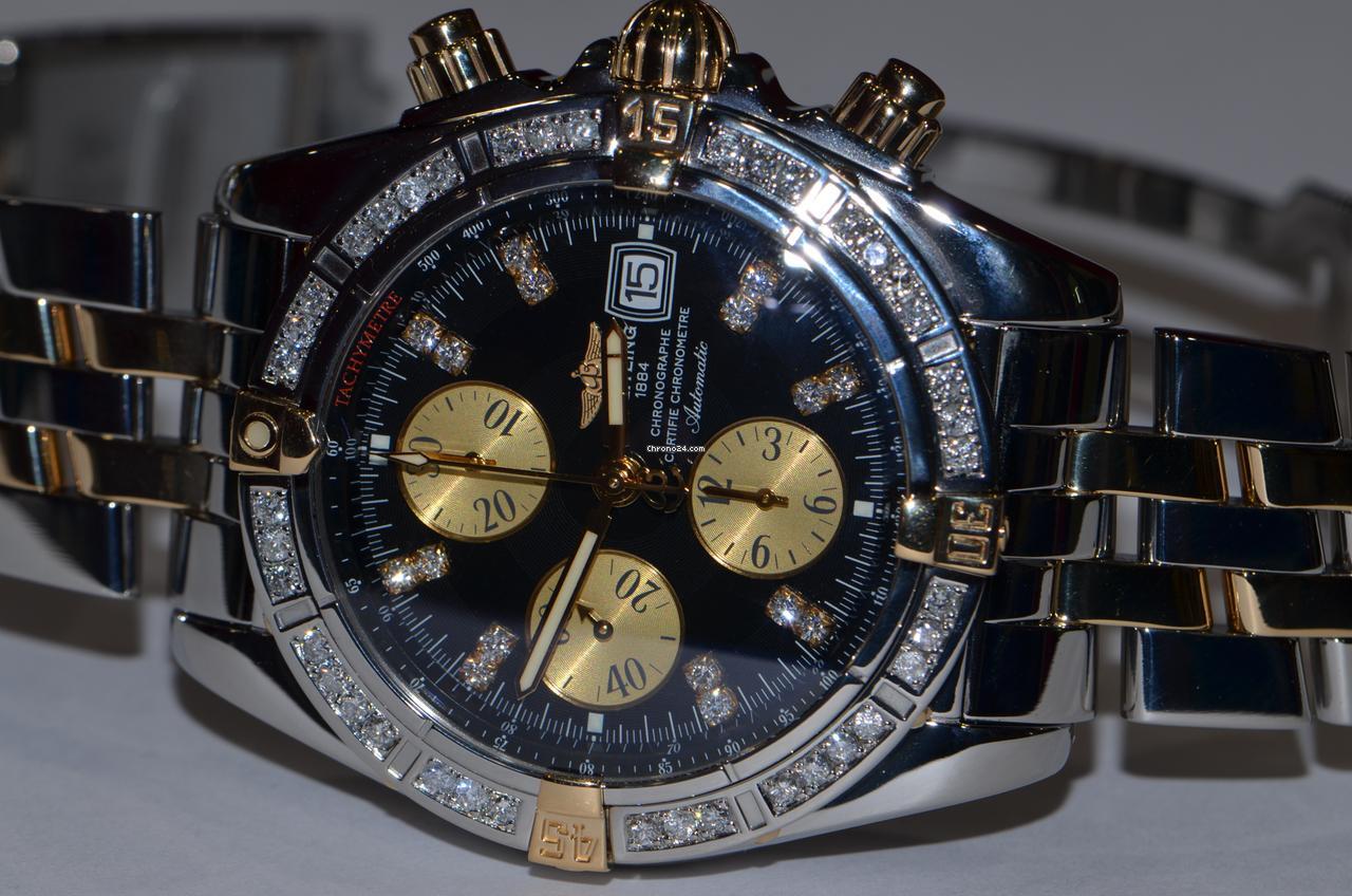 Breitling Chronomat Evolution Automatic Unisex Watch Gold/Steel Case With Gold/Steel Strap Authentic Luxury Timepiece