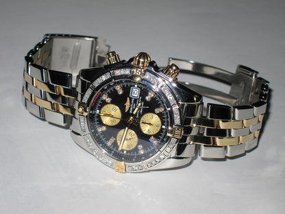 Breitling Chronomat Evolution Automatic Unisex Watch Gold/Steel Case With Gold/Steel Strap Authentic Luxury Timepiece