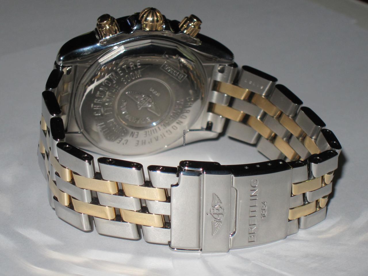 Breitling Chronomat Evolution Automatic Unisex Watch Gold/Steel Case With Gold/Steel Strap Authentic Luxury Timepiece