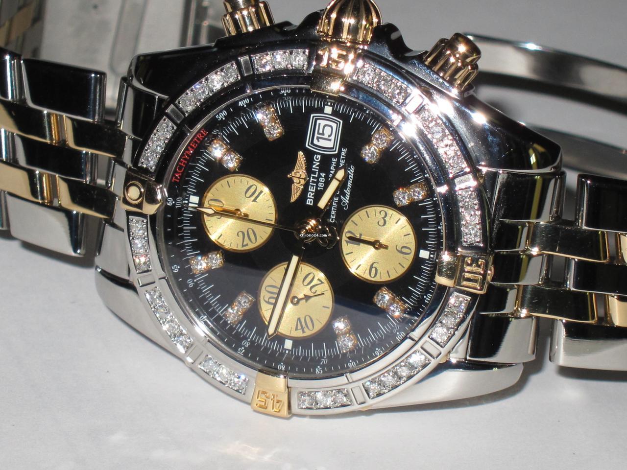 Breitling Chronomat Evolution Automatic Unisex Watch Gold/Steel Case With Gold/Steel Strap Authentic Luxury Timepiece