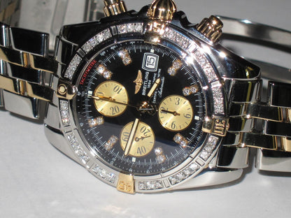 Breitling Chronomat Evolution Automatic Unisex Watch Gold/Steel Case With Gold/Steel Strap Authentic Luxury Timepiece