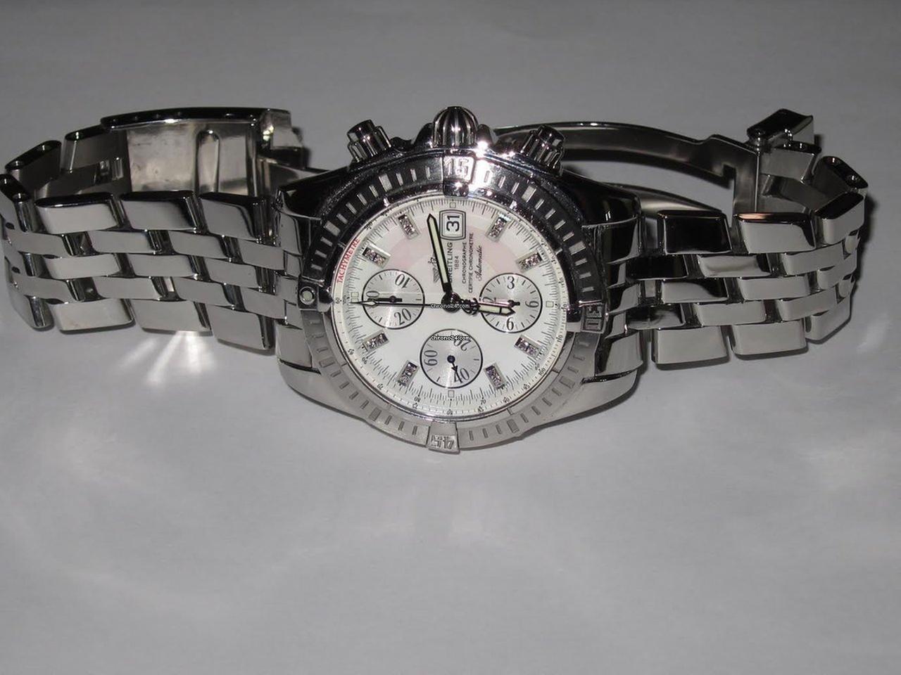 Breitling Chronomat Evolution Automatic Unisex Watch With Steel Case and Strap Authentic Luxury Timepiece