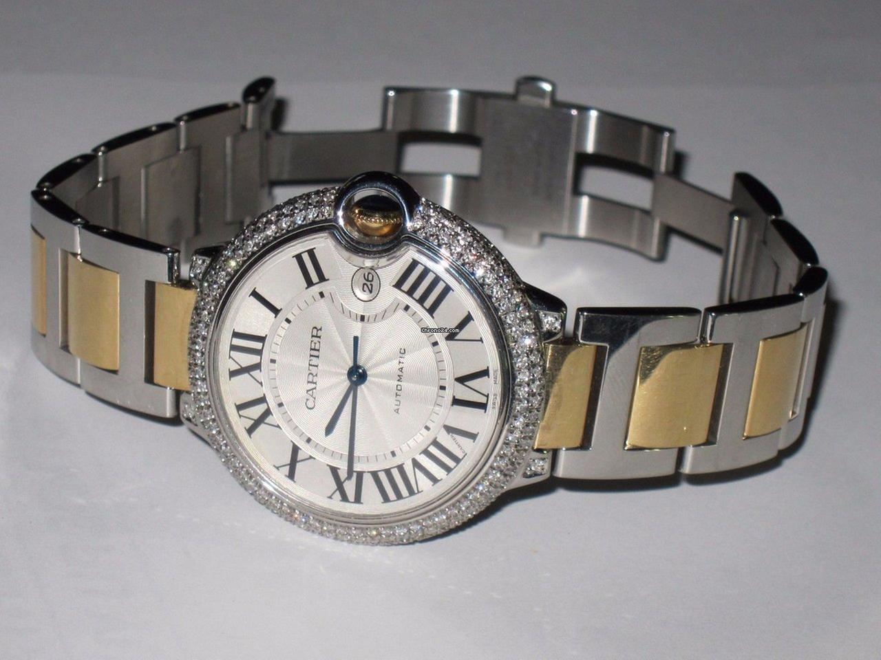 Cartier Ballon Bleu 42mm Automatic Men's Watch Gold/Steel Case With Gold/Steel Strap Authentic Luxury Timepiece