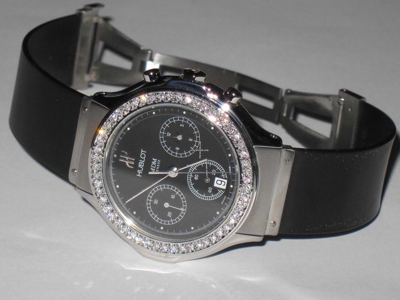 Hublot Quartz Men's Watch Steel Case With Rubber Strap Authentic Luxury Timepiece