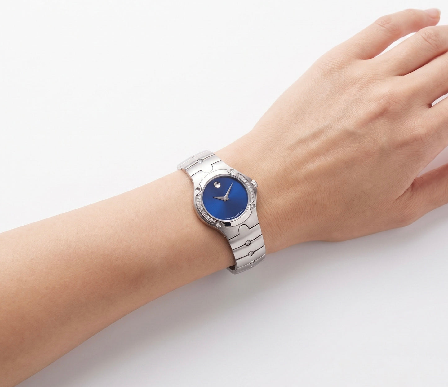 Movado Sports Edition Quartz Women's Watch With Steel Case and Strap Authentic Luxury Timepiece